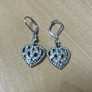 Givenchy Elegant Silver Heart Earrings